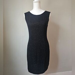 Vintage Black Low Back Glitter Dress